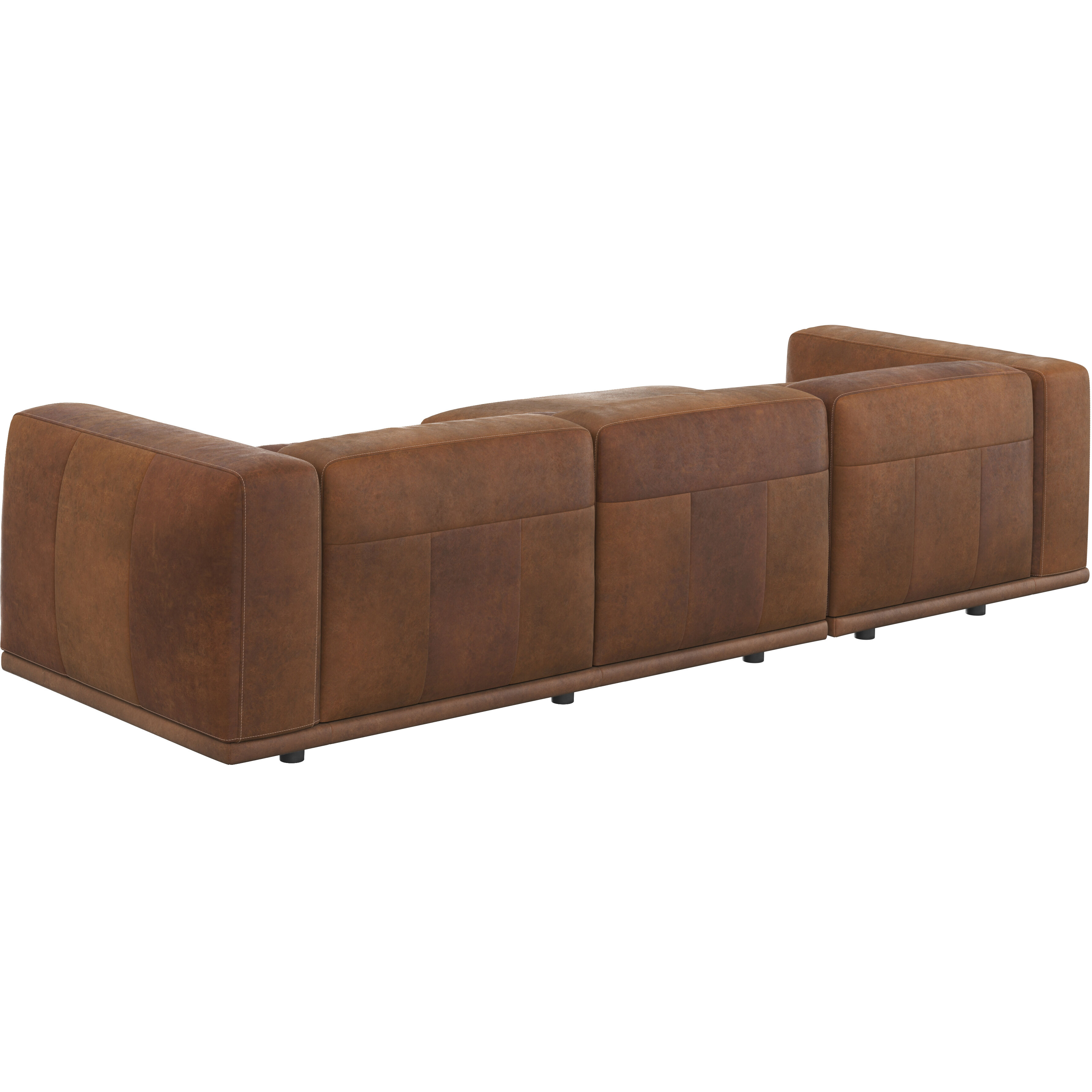 Beau Lucia Tobacco Leather Sofa Chaise